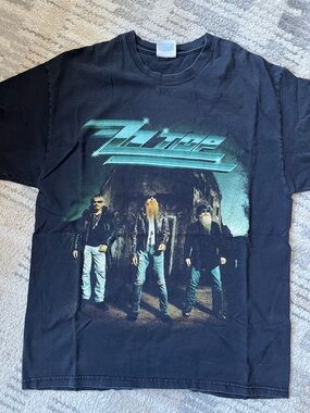 Hanes Black Tee with Teal Graphic